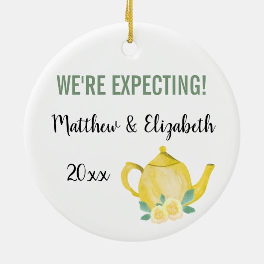 ベビーが醸造しているパーソナライズされた セラミックオーナメント (裏面)