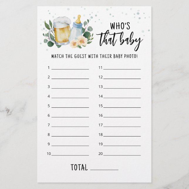 ベビーが醸造している誰がベビー写真ゲーム (正面)