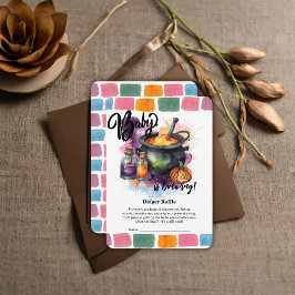 ベビーが醸造している |かわいいハロウィーンの赤ちゃんシャワー エンクロージャーカード