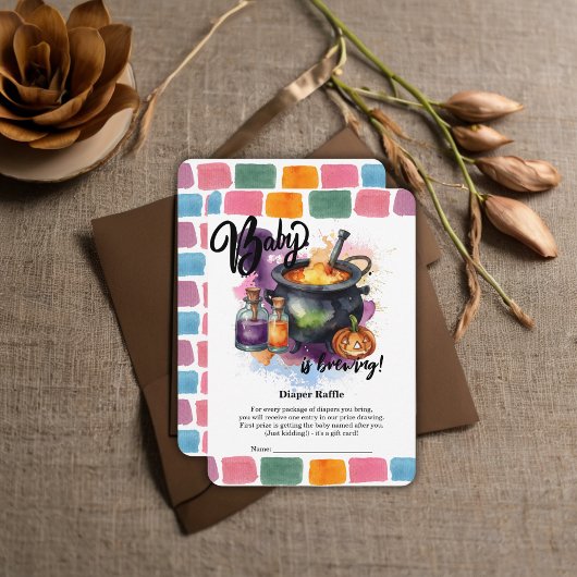 ベビーが醸造している |かわいいハロウィーンの赤ちゃんシャワー エンクロージャーカード