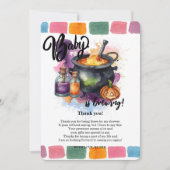 ベビーが醸造している |かわいいハロウィーンの赤ちゃんシャワー サンキューカード (正面)