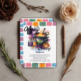 ベビーが醸造している |かわいいハロウィーンの赤ちゃんシャワー サンキューカード