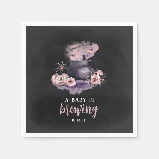 ベビーが醸造している |かわいいハロウィーンの赤ちゃんシャワー スタンダードカクテルナプキン (正面)