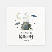 ベビーが醸造している |かわいいハロウィーンの赤ちゃんシャワー スタンダードカクテルナプキン (正面)