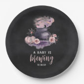 ベビーが醸造している |かわいいハロウィーンの赤ちゃんシャワー ペーパープレート (正面)
