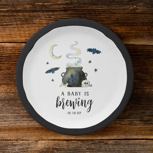 ベビーが醸造している |かわいいハロウィーンの赤ちゃんシャワー ペーパープレート