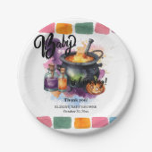 ベビーが醸造している |かわいいハロウィーンの赤ちゃんシャワー ペーパープレート (正面)