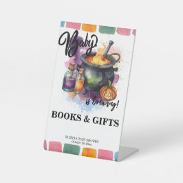 ベビーが醸造している |かわいいハロウィーンの赤ちゃんシャワー 台座サイン