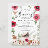 「ベビーが醸造している」アフタヌーンティーベイビーシャワー 招待状 (正面)