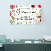 「ベビーが醸造している」アフタヌーンティーベイビーシャワー 横断幕 (トレードショー)