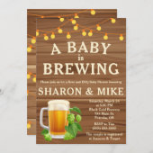 ベビーが醸造している！ビールをテーマにしたベビーシャワー 招待状 (正面/裏面)