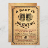 「ベビーが醸造している」ベビーシャワーBBQ招待状 招待状 (正面/裏面)