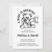 ベビーが醸造している |ベビーシャワーTeddy Bear 素朴 招待状 (正面)