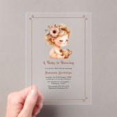 「ベビーが醸造している」モチャムース赤ちゃんシャワー アクリル招待状 (インサイチュ (ポータブル))