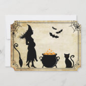 「ベビーが醸造している」ヴィンテージハロウィーンベイビーシャワー 招待状 (裏面)