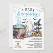 ベビーが醸造だ!かわいいハロウィーンの赤ちゃんシャワー 招待状 (正面)