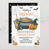 ベビーが醸造ハロウィーン赤ちゃんシャワー招待状 招待状 (正面/裏面)