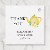 ベビーが醸造ベビーシャワーイエローフローラティーポット フェイバータグ (裏面)