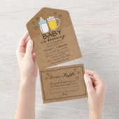 ベビーが醸造ボトルグラス赤ちゃんシャワー オールインワン招待状 (貼ってはがせる)