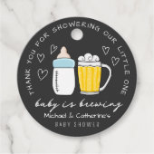 ベビーが醸造ボトルグラス赤ちゃんシャワー フェイバータグ (正面)