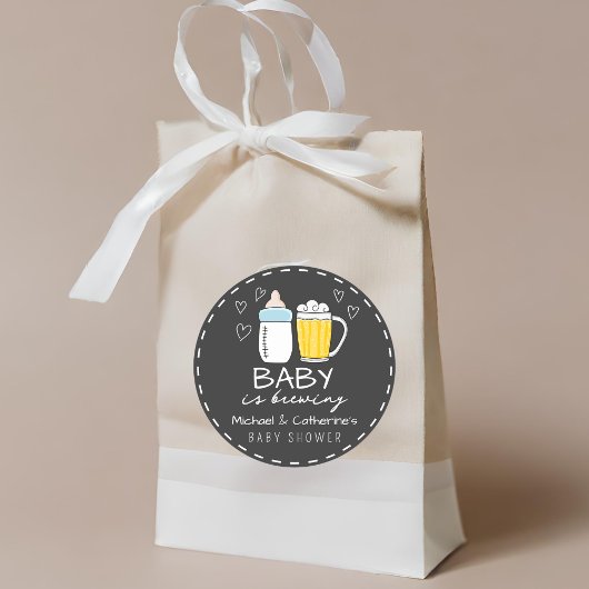 ベビーが醸造ボトルグラス赤ちゃんシャワー ラウンドシール