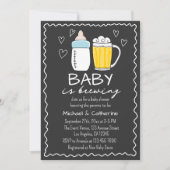 ベビーが醸造ボトルグラス赤ちゃんシャワー 招待状 (正面)