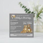 ベビーが醸造中-共同ベビーシャワー招待状 招待状 (スタンド正面)