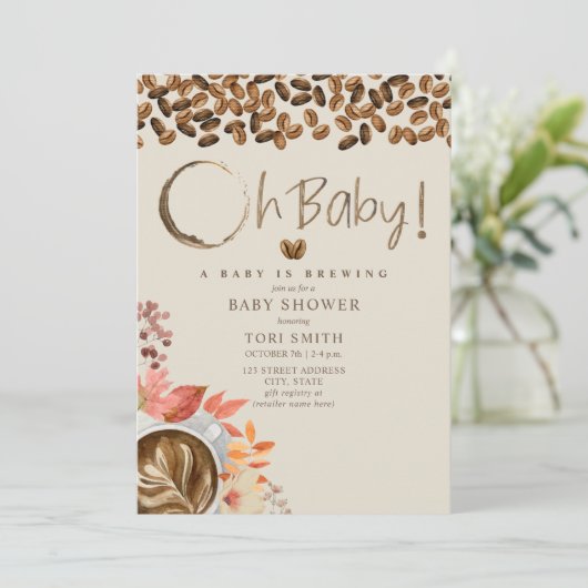 ベビーが醸造Ohベビーフローラ秋コーヒーシャワー 招待状 (スタンド正面)