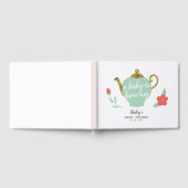 ベビーが金ゴールド茶パーティー赤ちゃんシャワーを醸造している ゲストブック (全面)