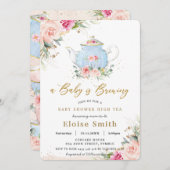 ベビーが高茶のパーティーの赤ちゃんシャワーを醸造している 招待状 (正面/裏面)