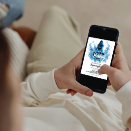 ベビーが魔女のコールドロンブルーベビーシャワーを醸造している 招待状