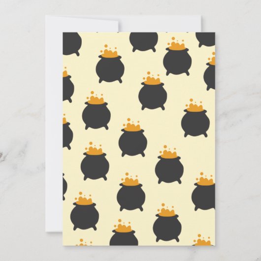 ベビーが魔女の赤ちゃんシャワーを醸造している 招待状 (裏面)