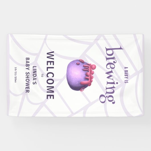 ベビーが魔女ハロウィーンの赤ちゃんシャワーを醸造している 横断幕 (横)