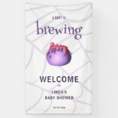 ベビーが魔女ハロウィーンの赤ちゃんシャワーを醸造している 横断幕 (縦)