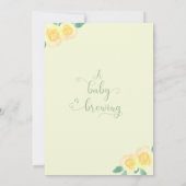 ベビーが黄色いティーポットのベビーシャワーをメールで作る 招待状 (裏面)