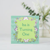 ベビーが1歳の誕生日パーティーの招待状 招待状 (スタンド正面)