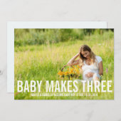 ベビーが3になる | 妊娠の発表 案内状 (正面/裏面)