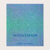 ベビーきらめくブルーグリッター 名刺 (外部フラット)