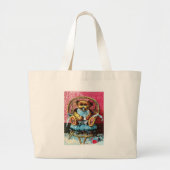 ベビーくまの中枢神経刺激剤-手紙B -ヴィンテージのテディー・ベア ラージトートバッグ (正面)