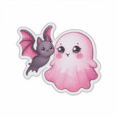 ベビーこうもりと幽霊ピンカウィーンアイアート シール (正面)