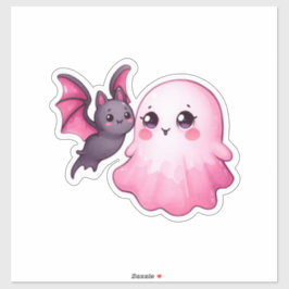 ベビーこうもりと幽霊ピンカウィーンアイアート シール
