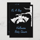 ベビーこうもりハロウィーンベビーシャワー招待状カード 招待状 (正面/裏面)