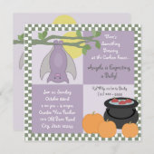 ベビーこうもり秋シャワー 招待状 (正面/裏面)