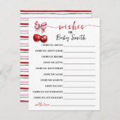 ベビーさくらんぼベビーシャワーゲームカードへの願い エンクロージャーカード (正面/裏面)