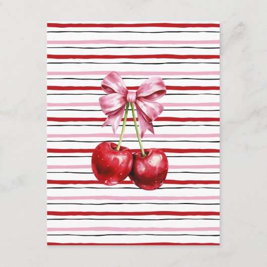 ベビーさくらんぼベビーシャワーゲームカードへの願い エンクロージャーカード (裏面)