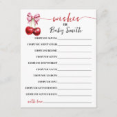 ベビーさくらんぼベビーシャワーゲームカードへの願い エンクロージャーカード (正面)
