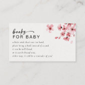 ベビーさくらんぼ花咲き赤ちゃんシャワー用の本 エンクロージャーカード (正面)