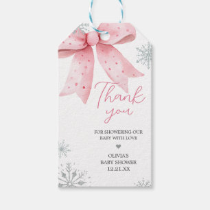 ベビーそのコールドアウトアウトサイドピンクボウメッセージカード ギフトタグ