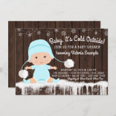 ベビーそのコールドアウトアウトスノーフレークベビーシャワー招待状 招待状 (正面/裏面)