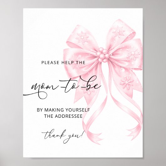 ベビーそのコールドボウ赤ちゃんシャワー住所と封筒 ポスター (正面)